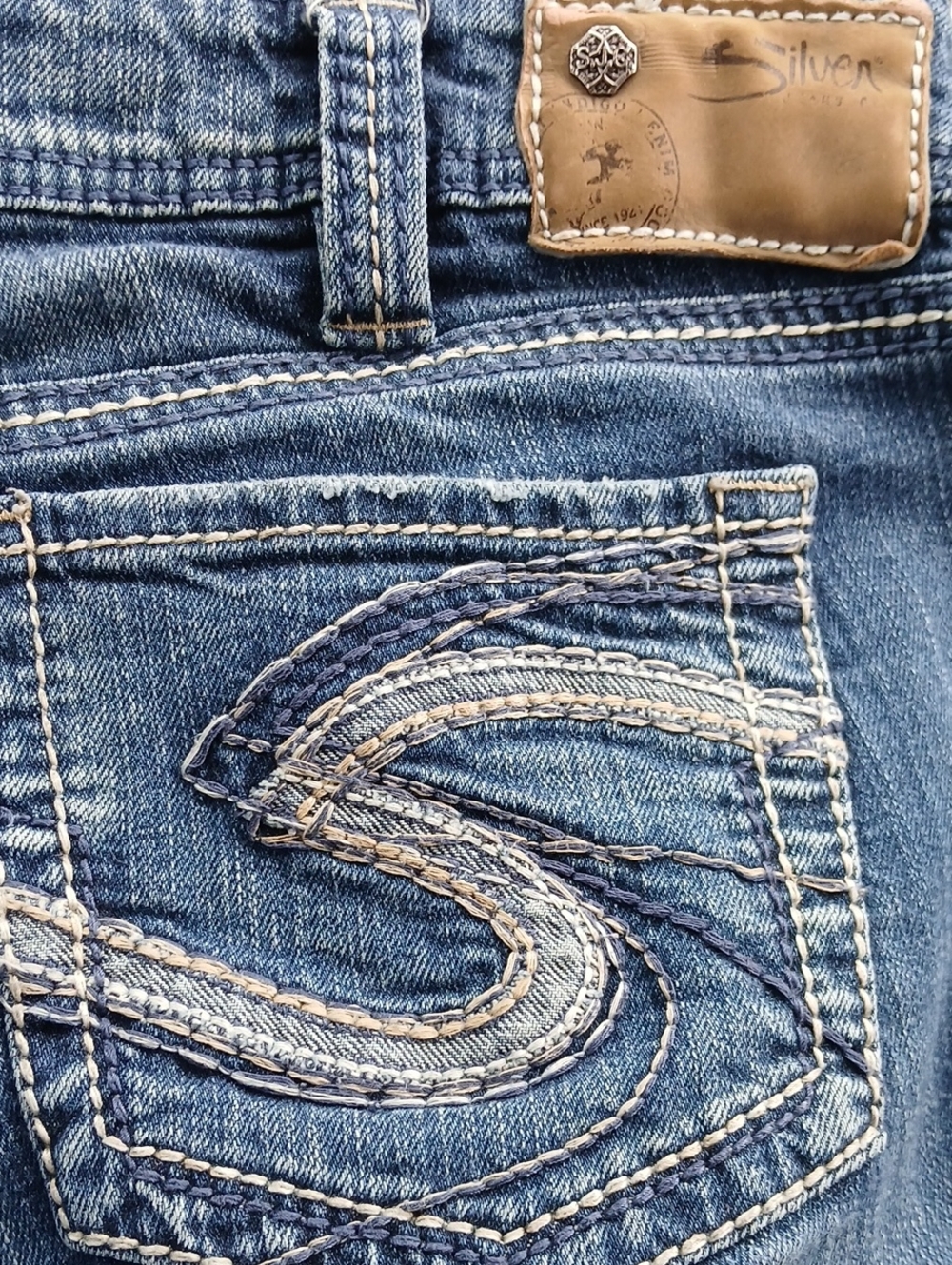 Aiko Blue Bootcut Jeans with Decorative Button